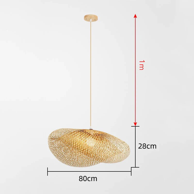 Lustre en forme de chapeau de bambou