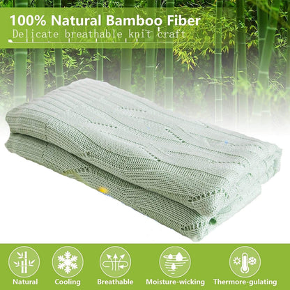 Bamboo Knitted Throw Blanket