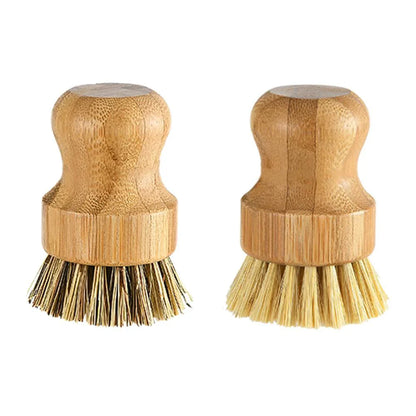 Mini brosse à récurer en bambou