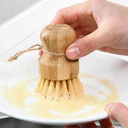 Mini brosse à récurer en bambou