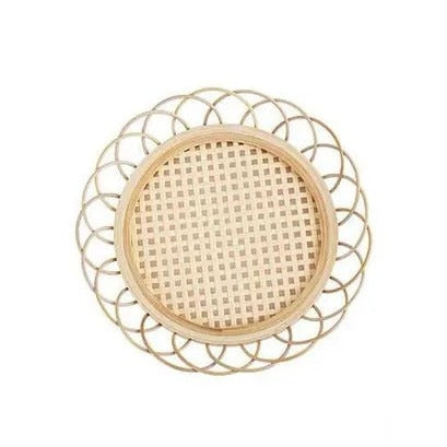 Bamboo Coaster Set with Eco-Friendly Design and Non-Slip Base - Perfect for Home or Office by EcoHome Small Rattan Single