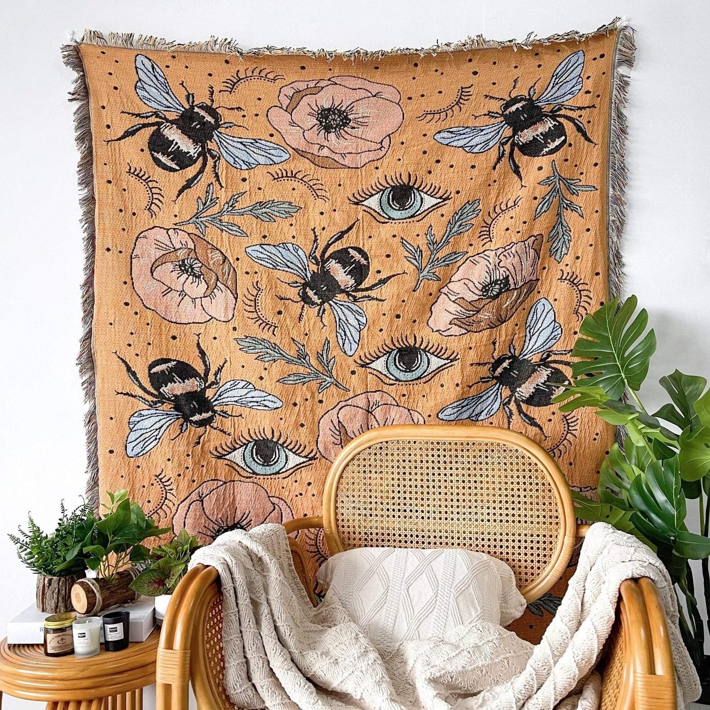 Jardin des abeilles et des yeux Plaid