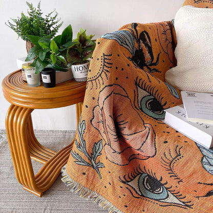 Bees and Eyes Garden Throw Blanket