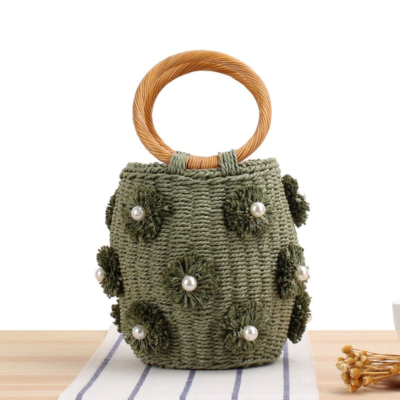 Beta Straw Bucket Bag