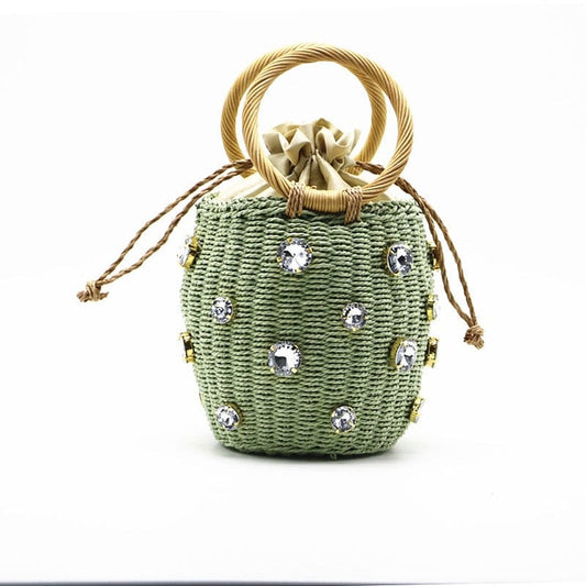 Beta Straw Bucket Bag