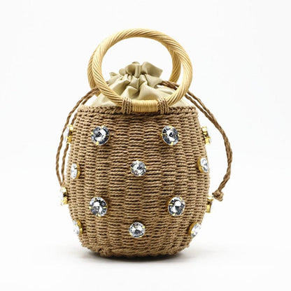 Beta Straw Bucket Bag