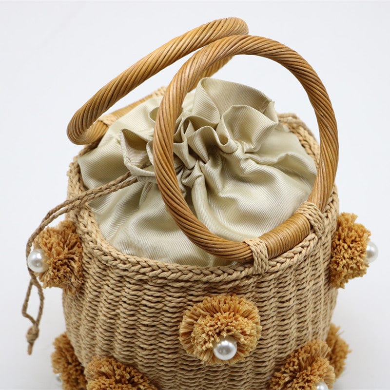 Beta Straw Bucket Bag