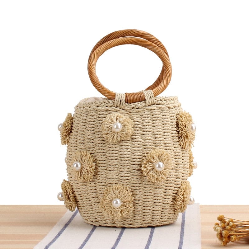 Beta Straw Bucket Bag