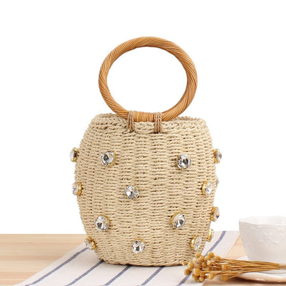 Beta Straw Bucket Bag