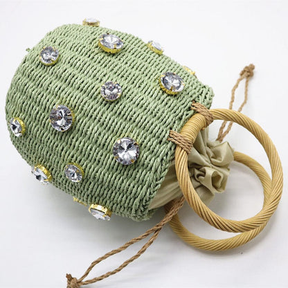 Beta Straw Bucket Bag