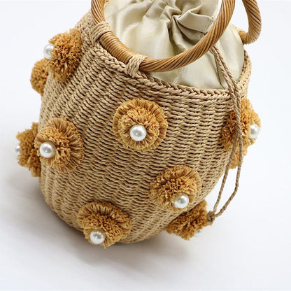 Beta Straw Bucket Bag