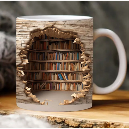BiblioSip Bookshelf Mug