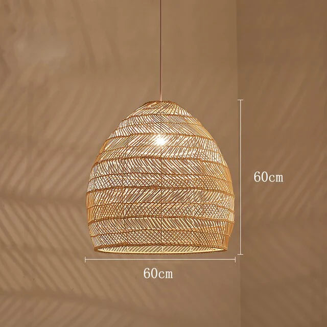 Lampadario in vimini biofilo