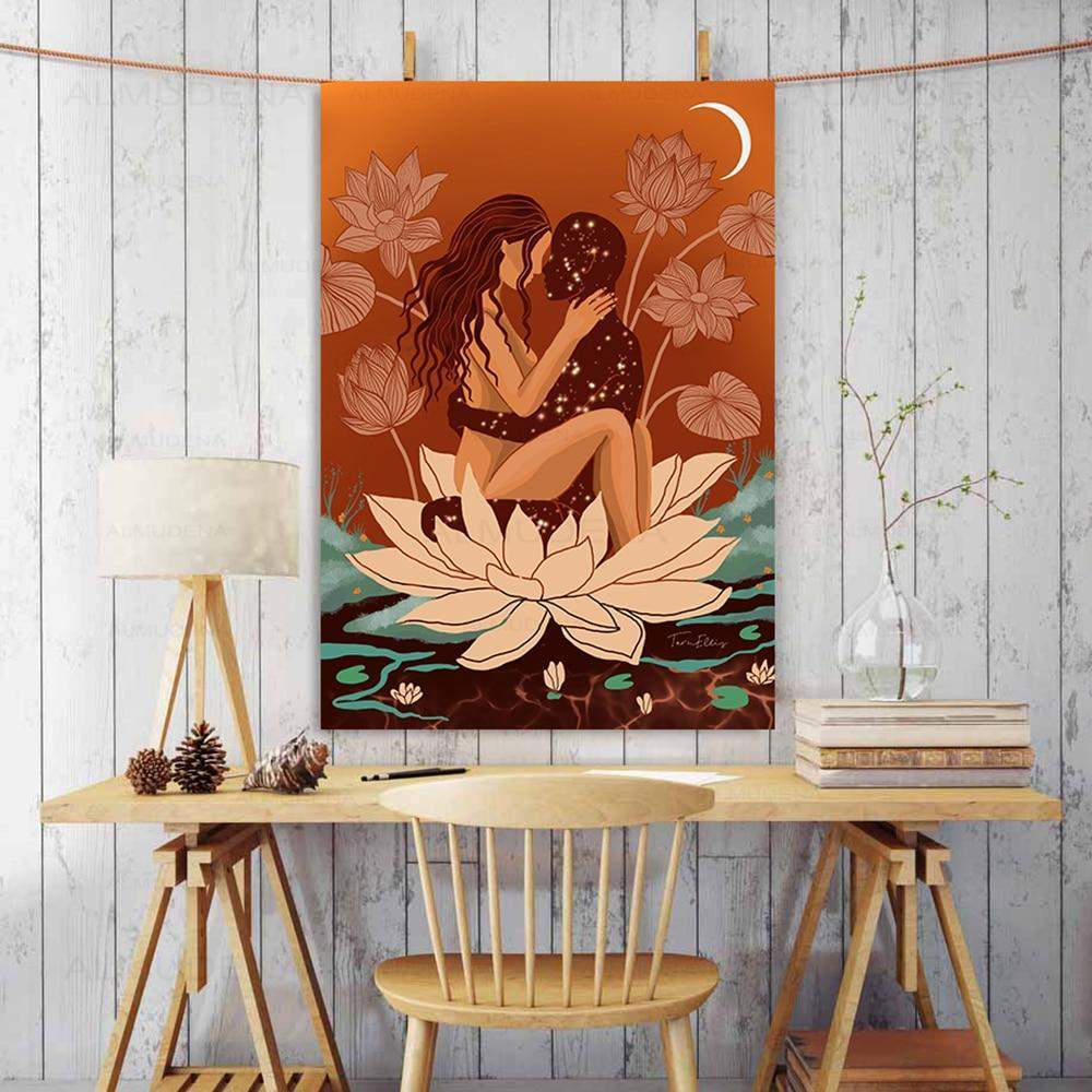 Birth Twin Flame Canvas Wall Art