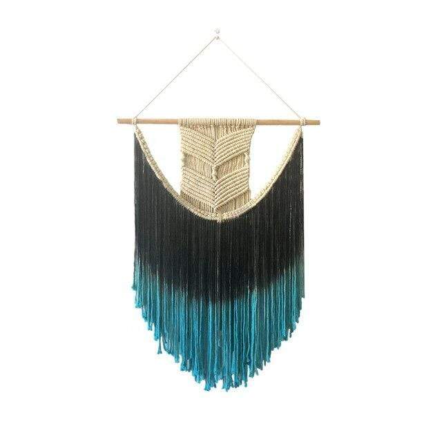 Black Bohemian Macrame Tapestry