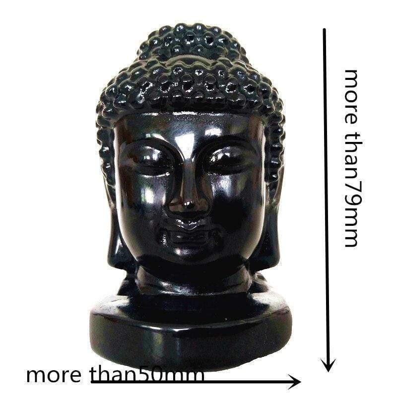 Visage de Bouddha en obsidienne noire