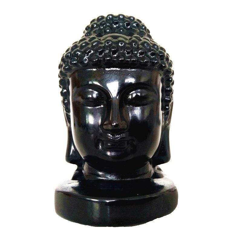 Buddha-Gesicht aus schwarzem Obsidian