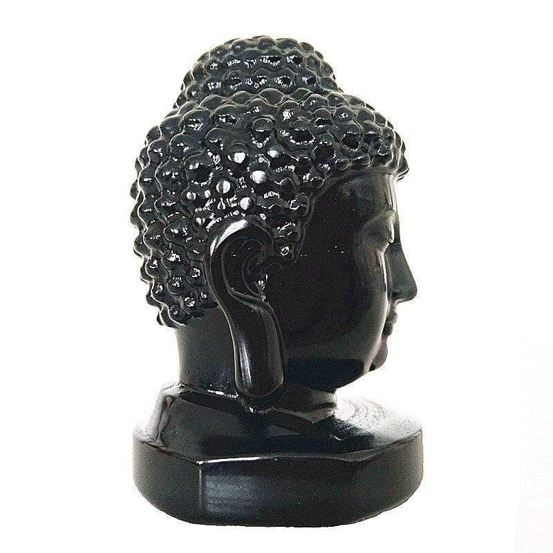 Visage de Bouddha en obsidienne noire