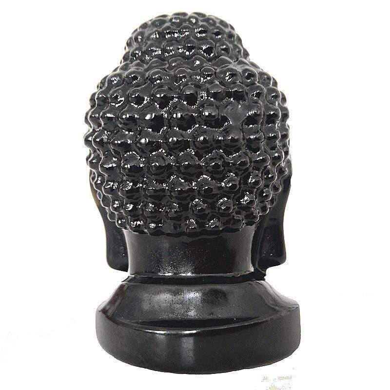 Visage de Bouddha en obsidienne noire