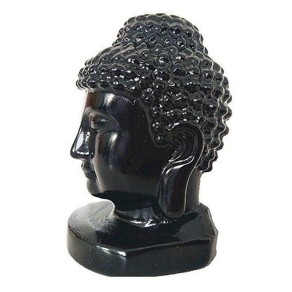 Buddha-Gesicht aus schwarzem Obsidian