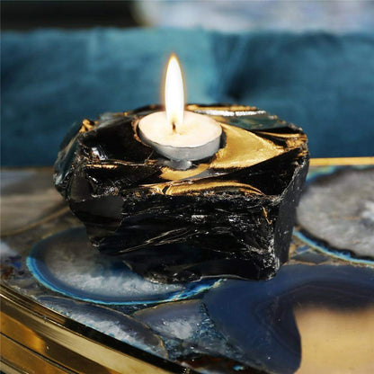 Black Obsidian Candlestick