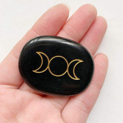 Black Obsidian Palm Stone