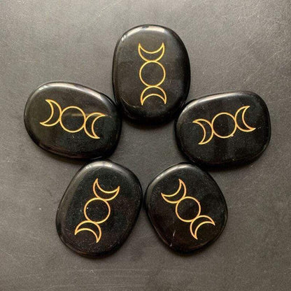 Black Obsidian Palm Stone