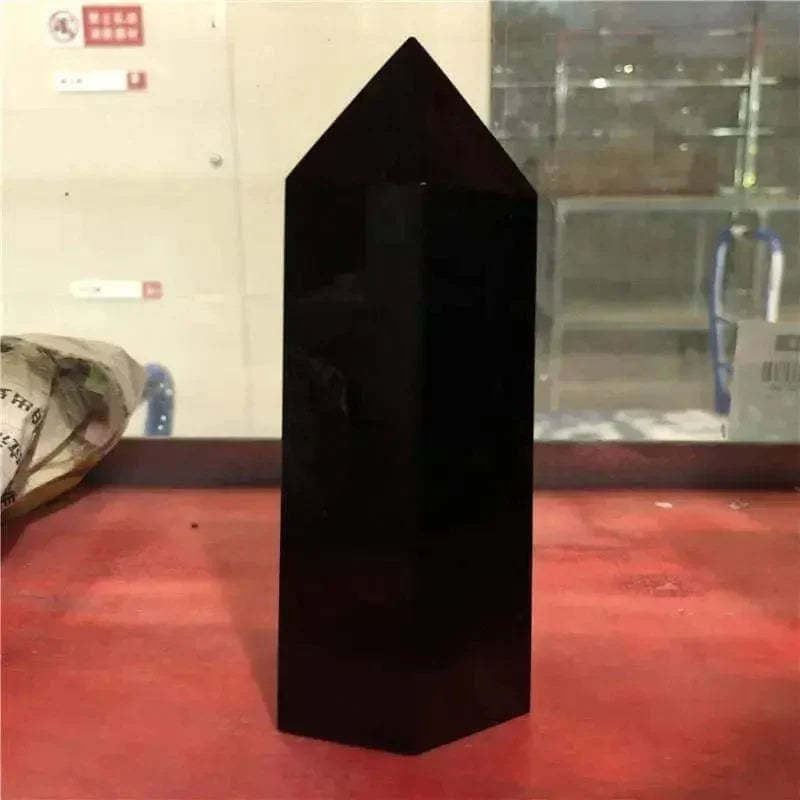 Cristal de cuarzo obsidiana negra