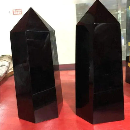 Cristal de cuarzo obsidiana negra