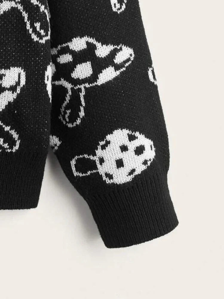 Black & White Mushroom Sweater