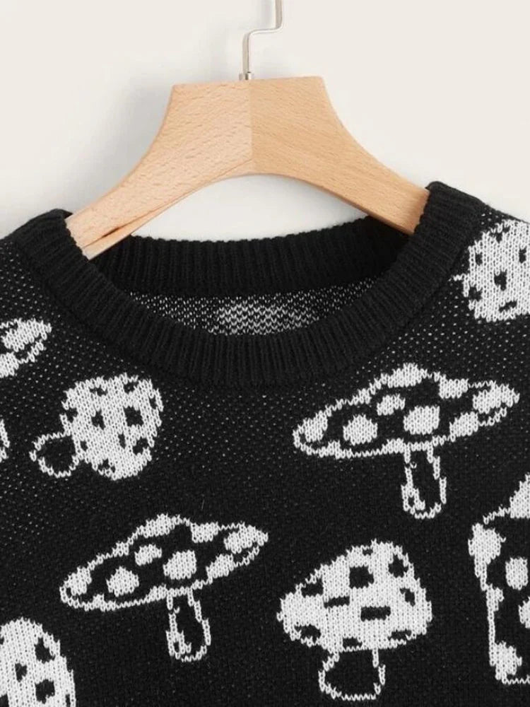 Black & White Mushroom Sweater