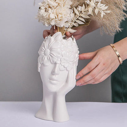 Blindfolded Floral Girl Vase