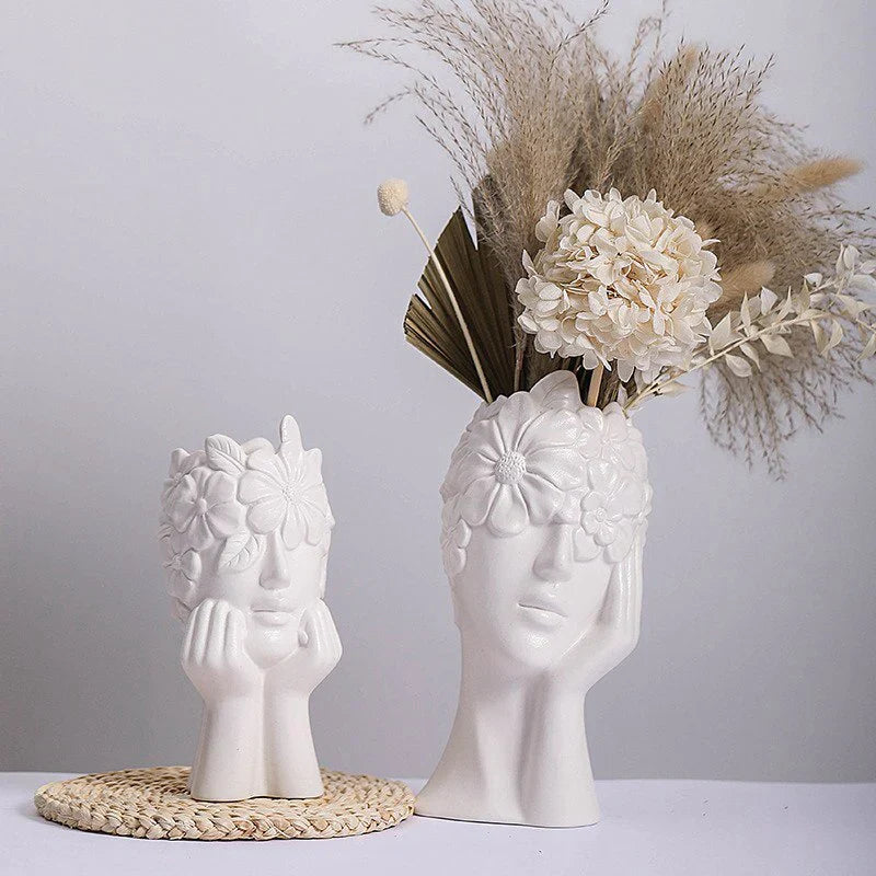 Blindfolded Floral Girl Vase