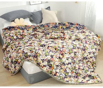 Bloom Pastoral Flower Throw Blanket