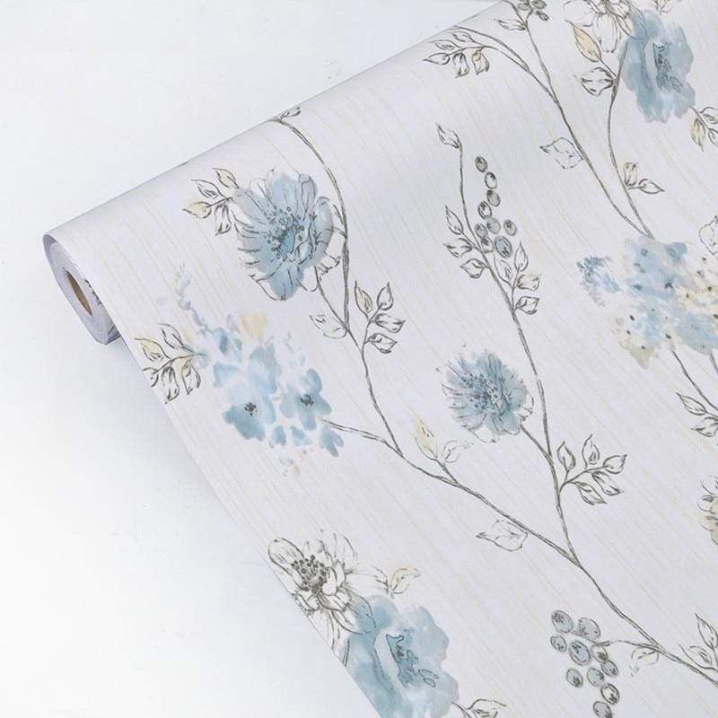 Papel de parede floral azul