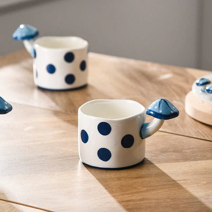 Blue Mushroom Tableware (Mug, Plate, Bowl,Teapot)