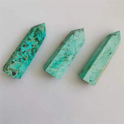 Baguette de cristal de quartz bleu turquoise