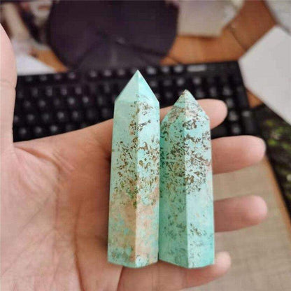 Baguette de cristal de quartz bleu turquoise