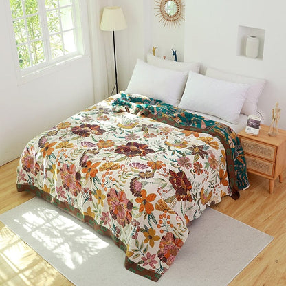 Bohemia Floral Garden Throw Blanket