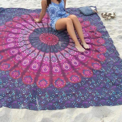 Bohemian Peacock Mandala Tapestry