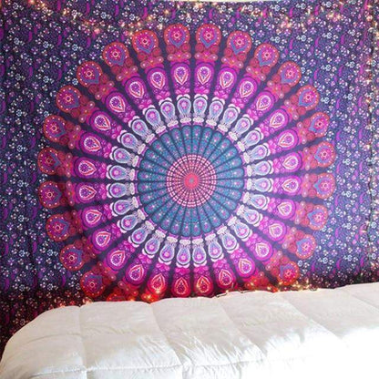 Bohemian Peacock Mandala Tapestry