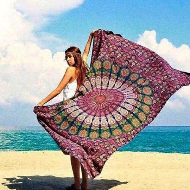 Bohemian Peacock Mandala Tapestry