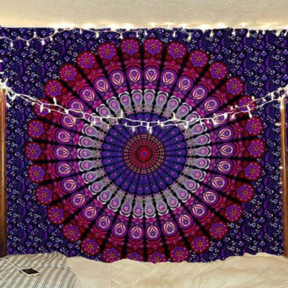 Bohemian Peacock Mandala Tapestry