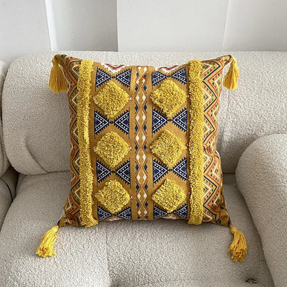 Tufted Linen Printed Sofa Pillowcase