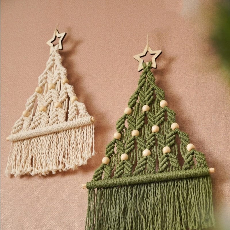 Macramé d’art mural d’arbre de Noël Boho