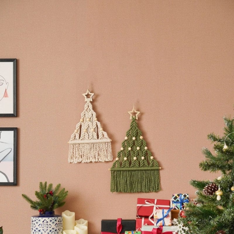 Boho Christmas Tree Wall Art Macrame