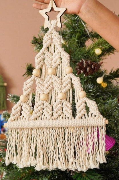 Macramé d’art mural d’arbre de Noël Boho