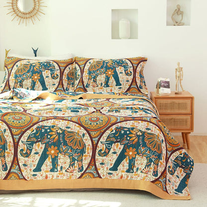 Boho Elephant Bedspread Throw Blanket