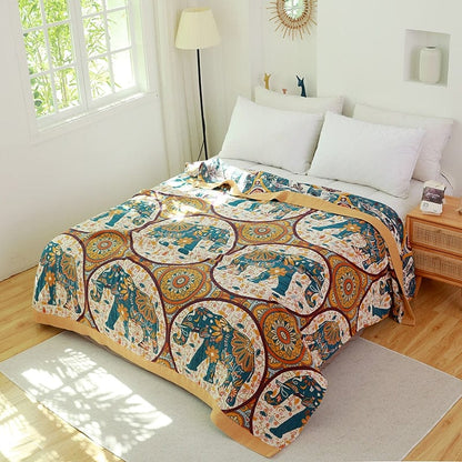 Boho Elephant Bedspread Throw Blanket