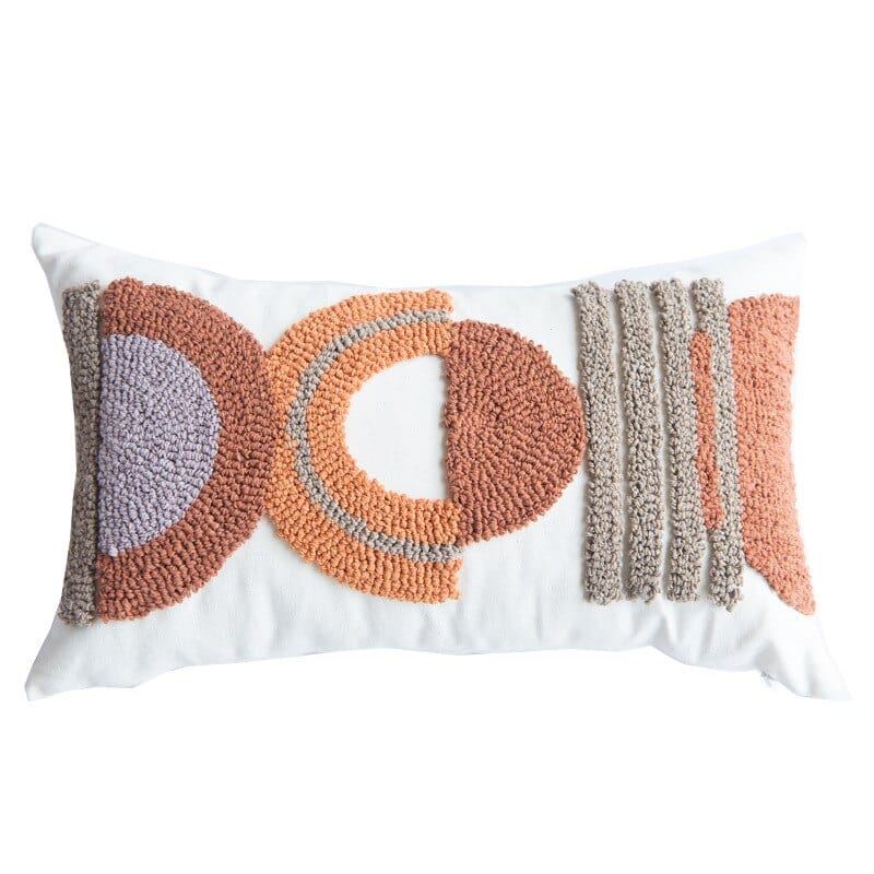 Boho Geometric Tufted Moon Cushion Cover